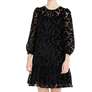 J. Crew Flutter Velvet Burnt Out Flocked Drop Waist Dress Size XS NEW NWT